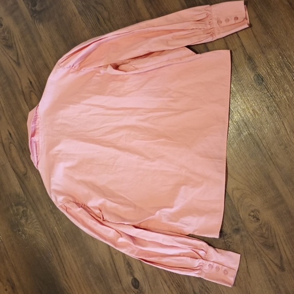 SVS Collection Pink Ruffle Puff Sleeve Button Down Collared Top A44 - Picture 7 of 7